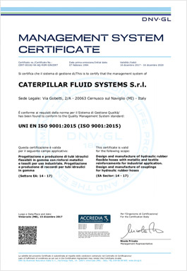 Certificate CaterpillarFluidSystemsSRL ISO9001 2017-12-16